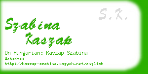 szabina kaszap business card